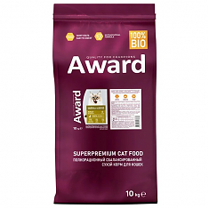 AWARD Hairball&Indoor д/кошек выведение шерсти (утка,индейка,зеленая чечевица, Юкка Шидигера) 10кг