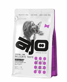 AJO Cat Delicate Taste Сухой полнорационный корм для привередливых кошек и котят, 0,4 кг