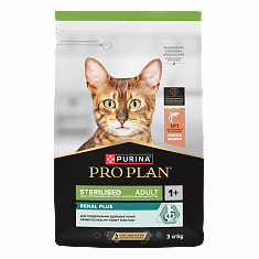 PRO PLAN Sterilised RENAL PLUS для кошек (ЛОСОСЬ), 3 кг