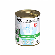 Best Dinner Vet Profi Hypoallergenic консервы для собак (ИНДЕЙКА, КРОЛИК), 340 г.