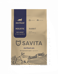 SAVITA CAT GRAIN FREE STERILIZED с кроликом 0,4кг 969, шт