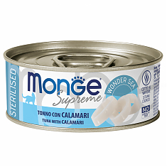 Monge Supreme sterilized консервы для стерилизованных кошек (ТУНЕЦ, КАЛЬМАР), 80 г