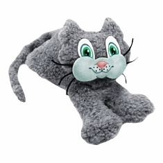 Игрушка Серый кот с ручкой для собак
