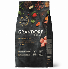 GRANDORF Fresh Cat ADULT Turkey&Sweet Potato (Свежее мясо индейки с бататом для кошек) 2кг, шт