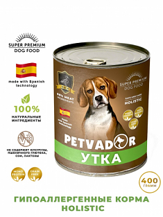 PETVADOR консервы для собак Утка 400гр (уп.9шт), шт