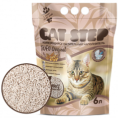 CAT STEP Tofu Vanilla Наполнитель комкующийся растительный, 6 л