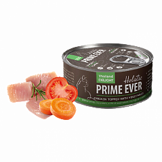 Prime Ever 4B Цыпленок с овощами в желе влажный корм для кошек жестяная банка 0,08 кг