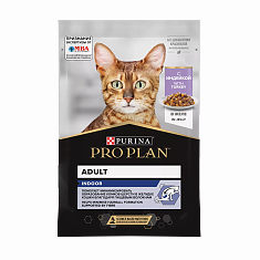 PRO PLAN INDOOR для домашних кошек (ИНДЕЙКА, ЖЕЛЕ), 85г
