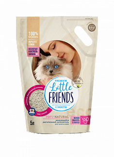 Little Friends TOFU NATURE растительный комкующийся без запаха, 2,5 кг.