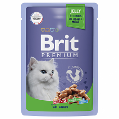 BRIT PREMIUM, Пауч для взрослых кошек, Цыпленок в желе, 85г, 5050161