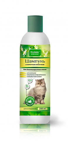 ПЧЕЛОДАР шампунь гигиенический для длинношёрстных кошек (МАТОЧНОЕ МОЛОЧКО), 250 мл.