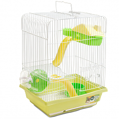 Клетка YD128 для мелких животных, эмаль, оливковая, 300х230х410мм, Triol