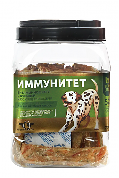 Лакомство ИММУНИТЕТ №1 витаминное рагу с курицей (КУРИЦА, СЕЛДЕРЕЙ), 750 г. GREENQZIN.