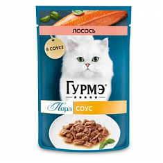 Гурмэ Перл Нежное филе для кошек (ЛОСОСЬ, СОУС), 75 г