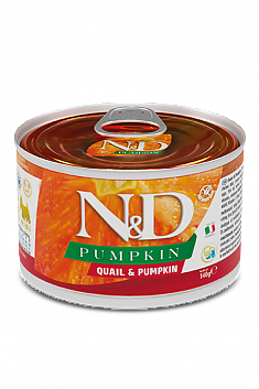 N&D PUMPKIN влажный корм для взрослых собак (ПЕРЕПЕЛ, ТЫКВА), 140 г.