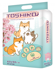 Toshiko пеленки впитывающие одноразовые с ароматом сакуры 10 шт  60х90 см