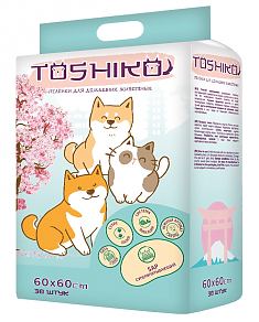Toshiko пеленки впитывающие одноразовые с ароматом сакуры 30 шт  60х60 см
