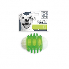 M-PETS Игрушка для собак SQUEAKY мяч-пищалка, диаметр 6,7 см, цвет зелёно-белый
