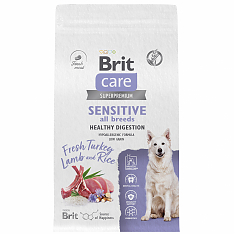 BRIT CARE, Сухой корм с инд и ягн д/соб.вс.пор."Dog Adult Sensitive Healthy Digestion",1.5кг,5066452