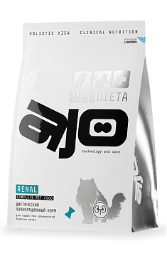 AJO Vet Dieta Renal Корм сухой для кошек при хронической болезни почек 1,5 кг