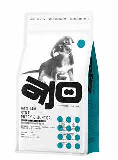 AJO Dog Mini Puppy & Junior Сухой полнорационный корм для щенков малых пород, 2 кг
