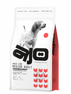 AJO Dog Medium Adult Сухой полнорационный корм для взрослых собак средних пород, 12 кг