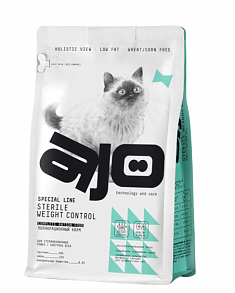 AJO Cat Sterile Weight Control Сухой корм для стерилизованных кошек контроль веса, 1,5 кг
