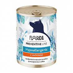 FLORIDA Hypoallergenic Консервы для собак с индейкой, 340гр