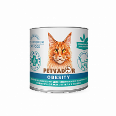 PETVADOR VETERINARY DIETS Obesity для кошек, 240г