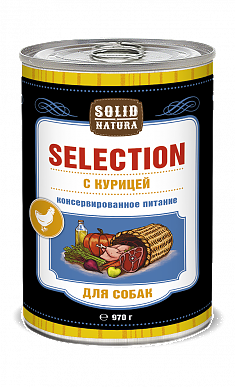 Solid Natura Selection Курица влажный корм для собак жестянная банка 0,97 кг