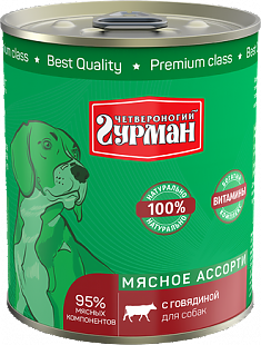 Мясное ассорти для собак с говядиной 340 г