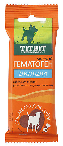 TITBIT лакомство гематоген мясной immuno