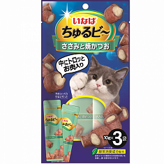 INABA Churu Bee Запеченные трубочки для кошек (КУРИЦА, ТУНЕЦ КАЦУО) 3шт по 10 г