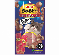 INABA Churu Bee Запеченные трубочки для кошек (ТУНЕЦ МАГУРО, ТУНЕЦ КАЦУО) 3шт по 10 г