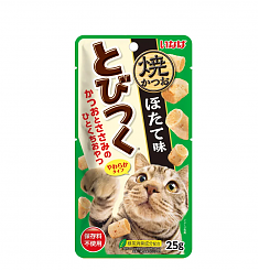 INABA YAKI KATSUO TOBITSUKU нежные кусочки для кошек (КУРИЦА, ТУНЕЦ КАЦУО, ГРЕБЕШОК), 25 г