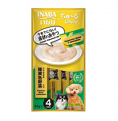 INABA Churu пюре для собак (КУРИЦА, ОВОЩИ), 4 шт по 14 г