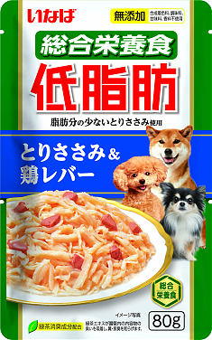 INABA Teishibo пауч для собак (КУРИНОЕ ФИЛЕ, КУРИНАЯ ПЕЧЕНЬ), 80 г