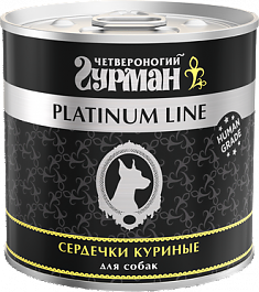 PLATINUM LINE Сердечки куриные в желе для собак 240 г