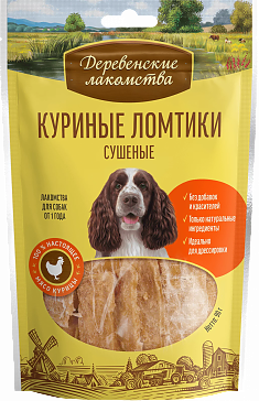ДЕРЕВЕНСКИЕ ЛАКОМСТВА куриные ломтики для собак, 90 г