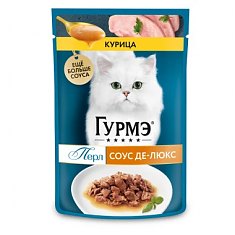 Гурмэ Перл Де-люкс для кошек (КУРИЦА, СОУС), 75 г