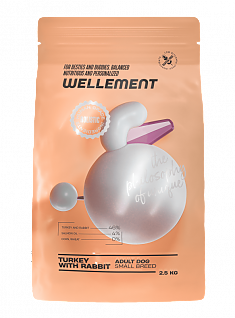 WELLEMENT для собак маленьких пород (ИНДЕЙКА, КРОЛИК), 2,5 кг