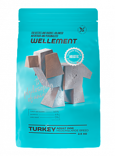 WELLEMENT для собак средних и крупных пород (ИНДЕЙКА), 2,5 кг