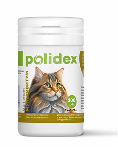 POLIDEX Мультивитум для кошек, 200 табл
