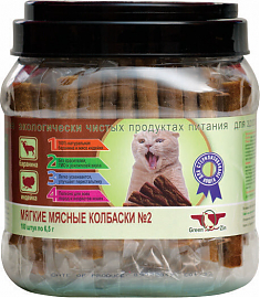 Лакомство ПОДВИЖНОСТЬ №2 мягкие мясные колбаски для кошек (БАРАНИНА, ИНДЕЙКА), 650 г.