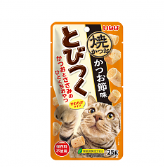 INABA YAKI KATSUO TOBITSUKU нежные кусочки для кошек (КУРИЦА, ТУНЕЦ КАЦУО, КАЦУОБУСИ), 25 г