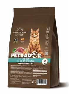 PETVADOR Корм для Взрослых кошек 2 кг