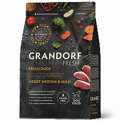 GRANDORF Fresh Dog Adult MED&MAXI Duck&Sweet Potato (Утка с бататом д/средних пород) 10кг, шт