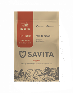 SAVITA GRAIN FREE Puppy с мясом дикого кабана 1кг 475, шт