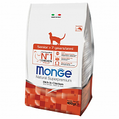 Monge Cat Senior Сухой корм для пожилых кошек (КУРИЦА), 400г	