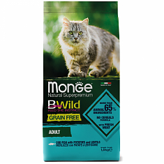 Monge Cat BWild GRAIN FREE Сухой корм для кошек (ТРЕСКА), 1,5 кг	
